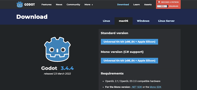 Godot Download Site