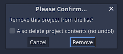 confirmation of remove project