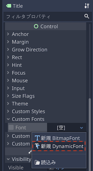 Custom Fonts > Font