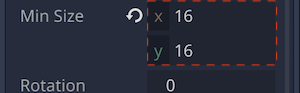 Min Sizeを(16, 16)にする