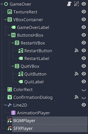 AudioStreamPlayerを追加