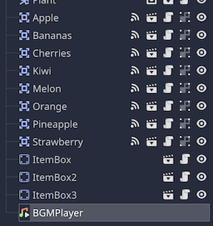 AudioStreamPlayerを追加