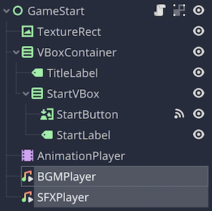 AudioStreamPlayerを追加