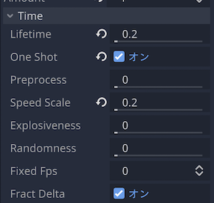 Particles2Dノードのプロパティ2