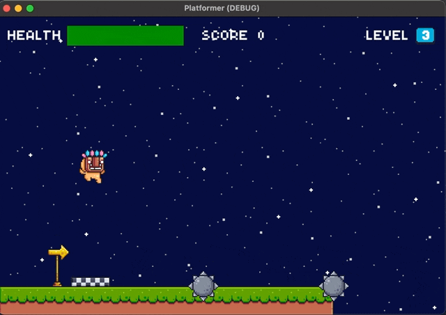 飛んでくる鉄球の動作確認でプロジェクトを実行