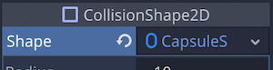 Enemy&gt;CollisionShape2Dのプロパティ編集