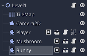 Level1ノードにBunnyインスタンスノードを追加