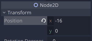 CollisionShape2Dのposition.xを7に変更