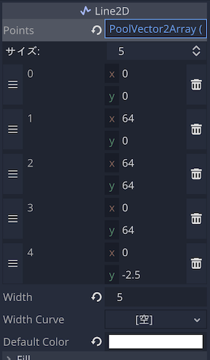 Line2Dノードプロパティ