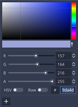 Visibility>Modulate property
