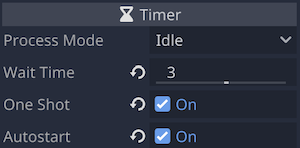 Timer node properties