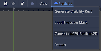 convert to CPUParticles2D