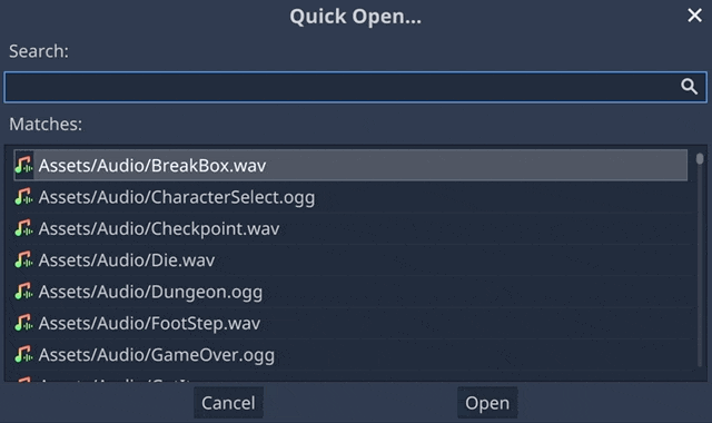 Powerful search features in Godot