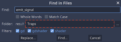 Search with filtering by a folder path