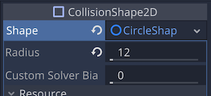 CollisionShape2D - Shape - CircleShape2D