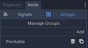 Node dock - Groups - Pointable