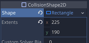 CollisionShape2D Properties - Shape