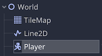 World scene - added Player node