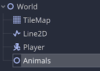World scene - Animals node