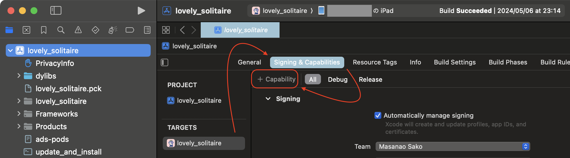 Click Capability button