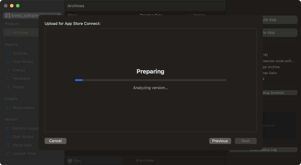 Watch progress bar in Organizer window